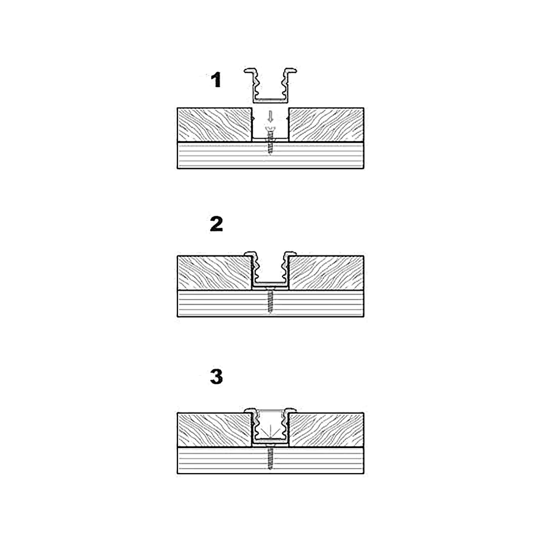 Recessed LED Aluminium Profile 14.8x9.9mm - Image 3