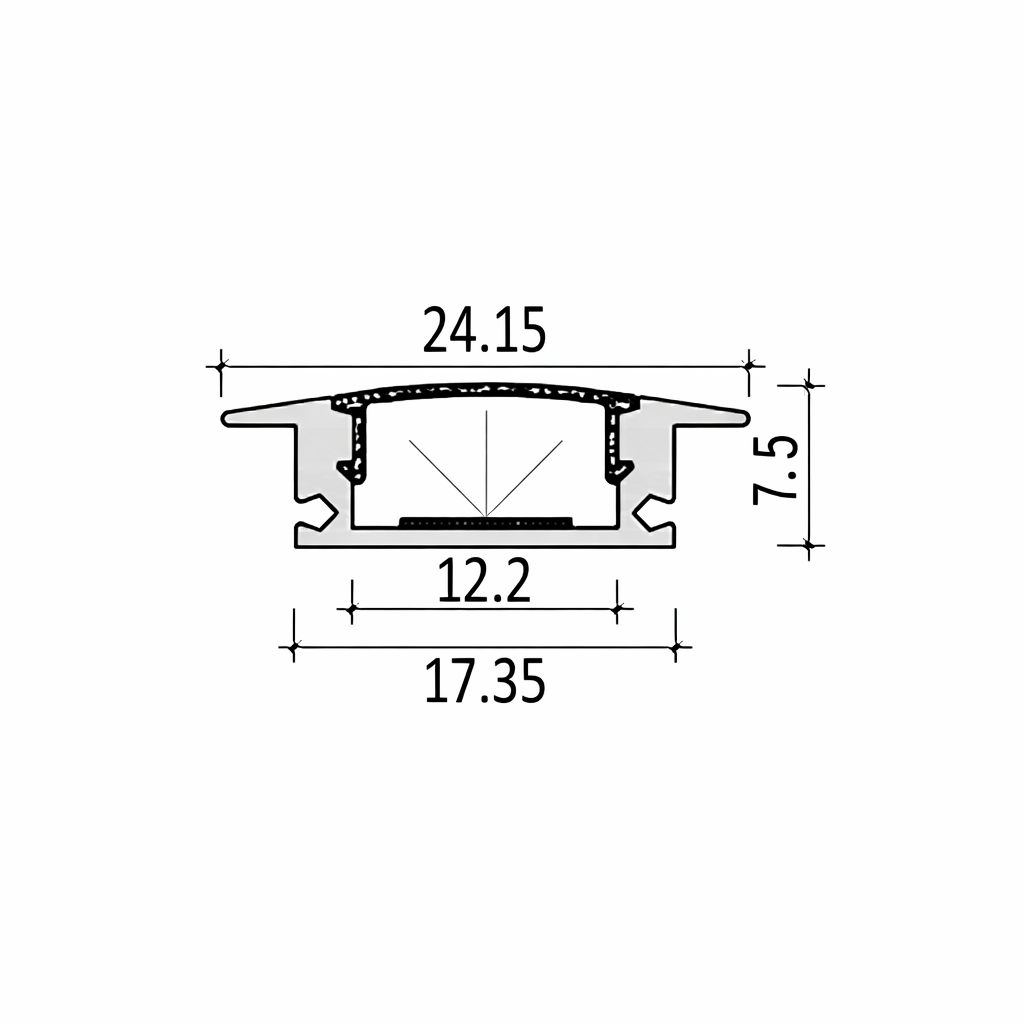 Recessed LED Profile 24.15x7.5mm - Image 2