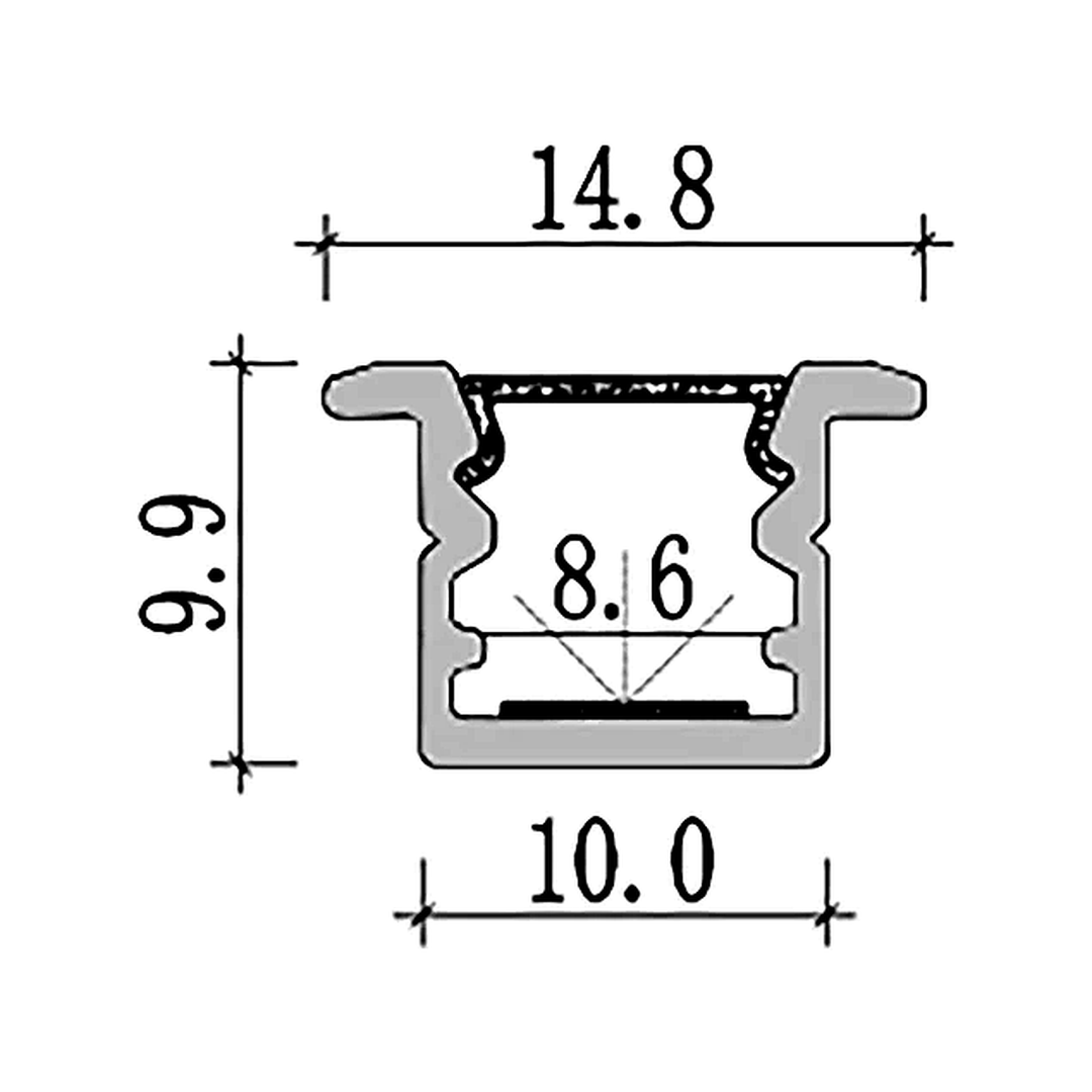 Recessed LED Aluminium Profile 14.8x9.9mm - Image 2